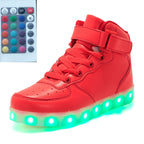 High-top LED Luminous Shoes Remote Control Light Shoes Square Ghost Dance Light Shoes Luminous Running Shoes Men And Women Shoes