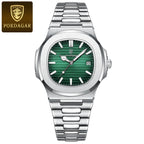 POEDAGAR Fashion Square Male Quartz Watch Waterproof Luminous Date Stainless Steel Man Watch Business Luxury Men's Watches Reloj