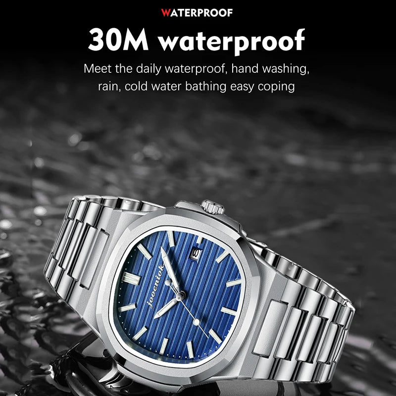 Top Luxury Square Man Watch Date Waterproof Luminous Men Wristwatch High Quality Leather Men's Quartz Watches+Box Reloj 2025 New