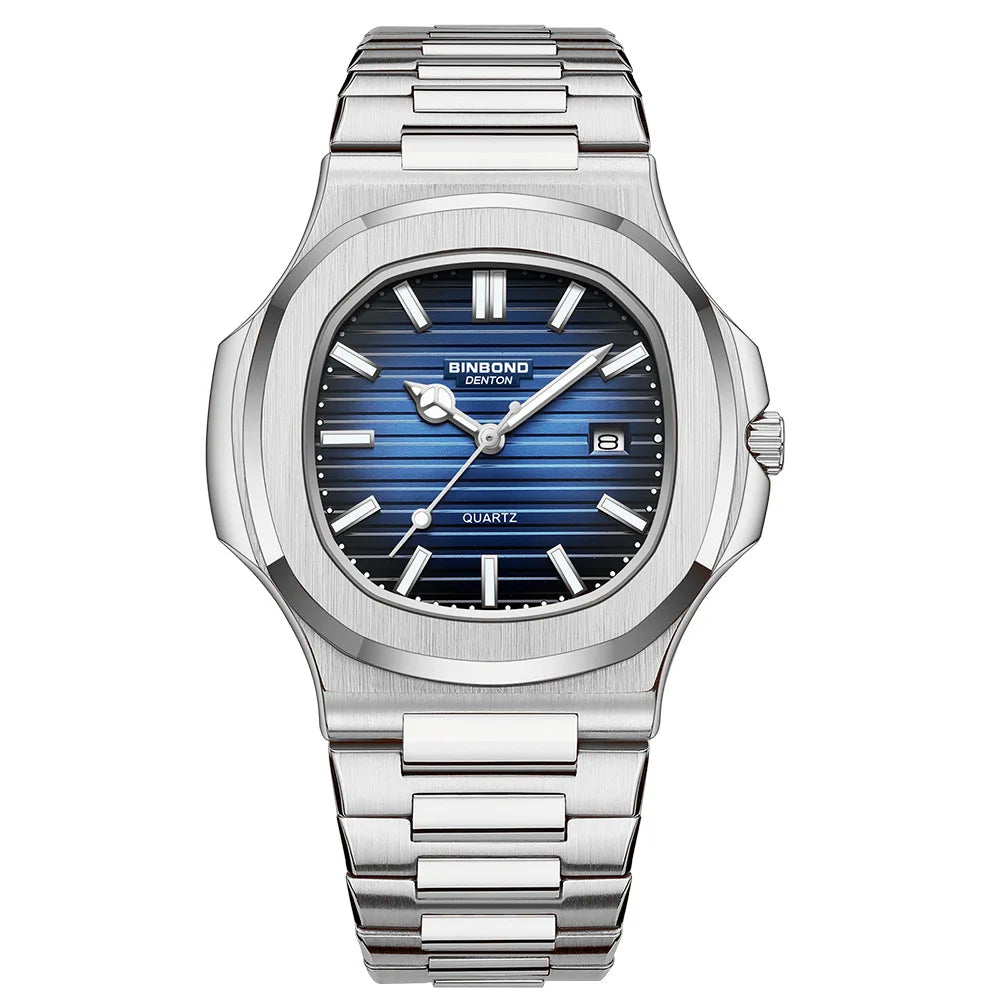 POEDAGAR Fashion Square Male Quartz Watch Waterproof Luminous Date Stainless Steel Man Watch Business Luxury Men's Watches Reloj