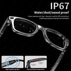 LIGE New Smart AI Camera Glasses Photo Recognition Voice Recording Wireless Bluetooth Call Sports Waterproof Anti-UV Sunglasses