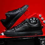 Trendy Men White Leather Soft Bottom Casual Shoes