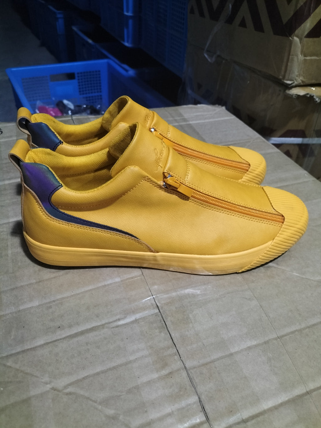 Double Zipper Casual Men Board Shoes