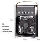 Hot 3 In 1 Fan AIr Conditioner Household Small Air Cooler LED Night Light Portable Humidifier Air Adjustment Fan Office Home Fan